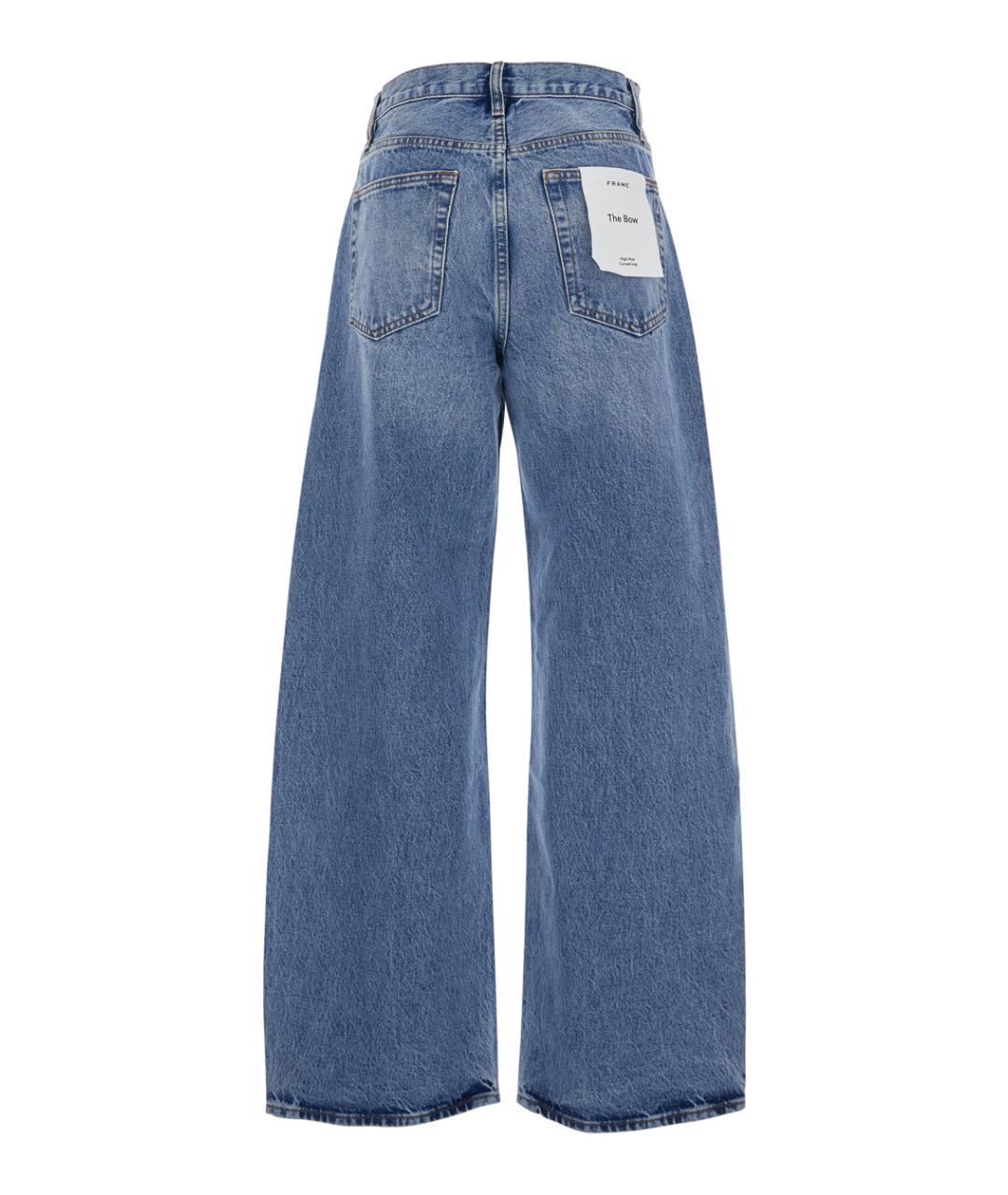 FRAME Синие хлопковые прямые джинсы, фото 2