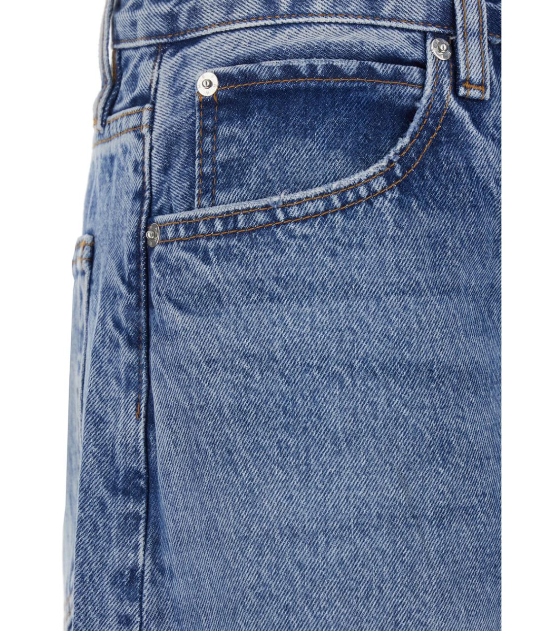 FRAME Синие хлопковые прямые джинсы, фото 3