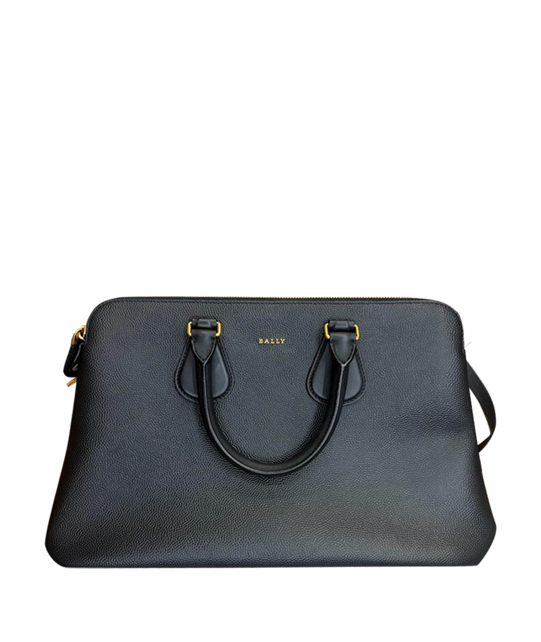 BALLY Черная кожаная сумка с короткими ручками, фото 1