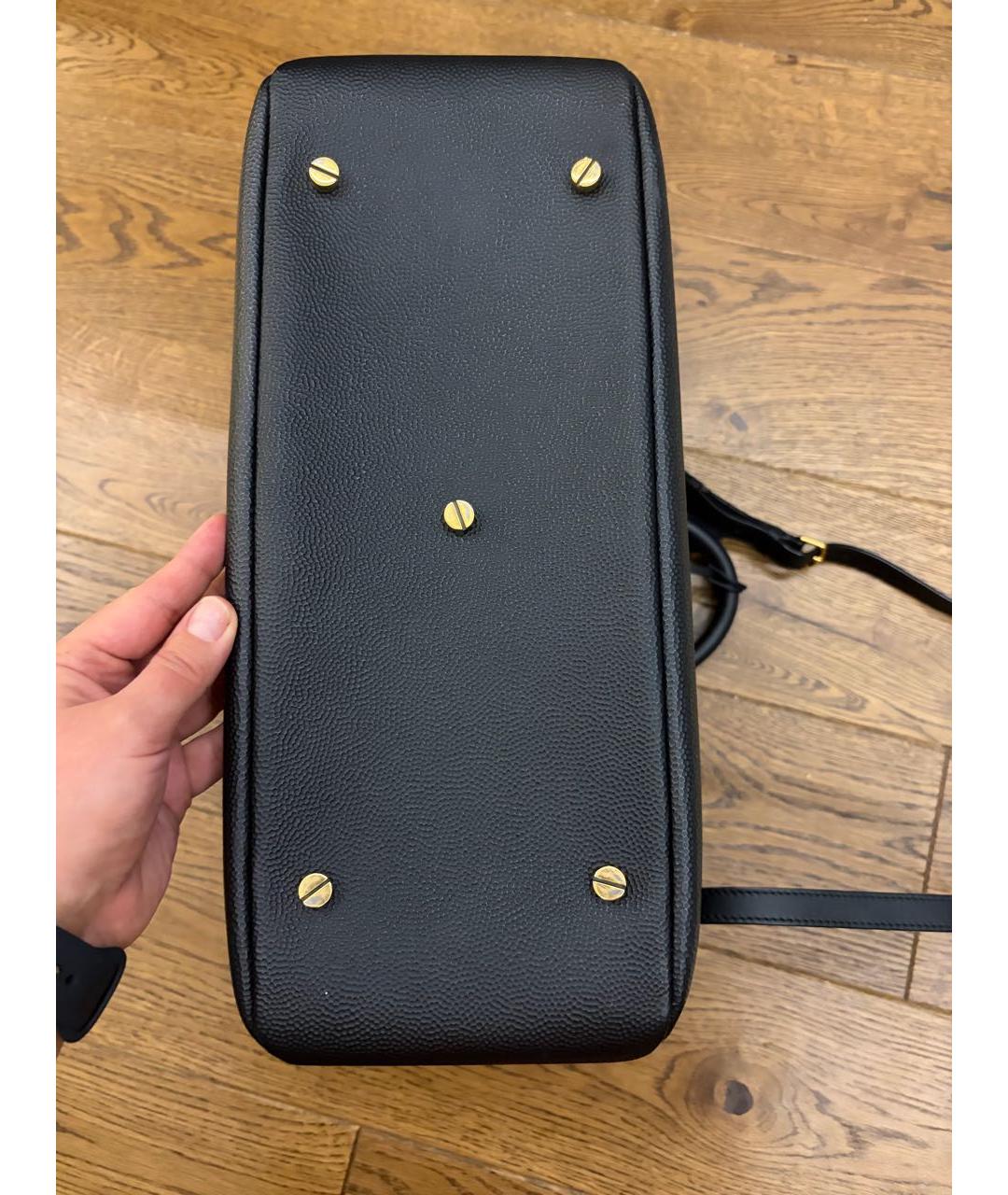 BALLY Черная кожаная сумка с короткими ручками, фото 4