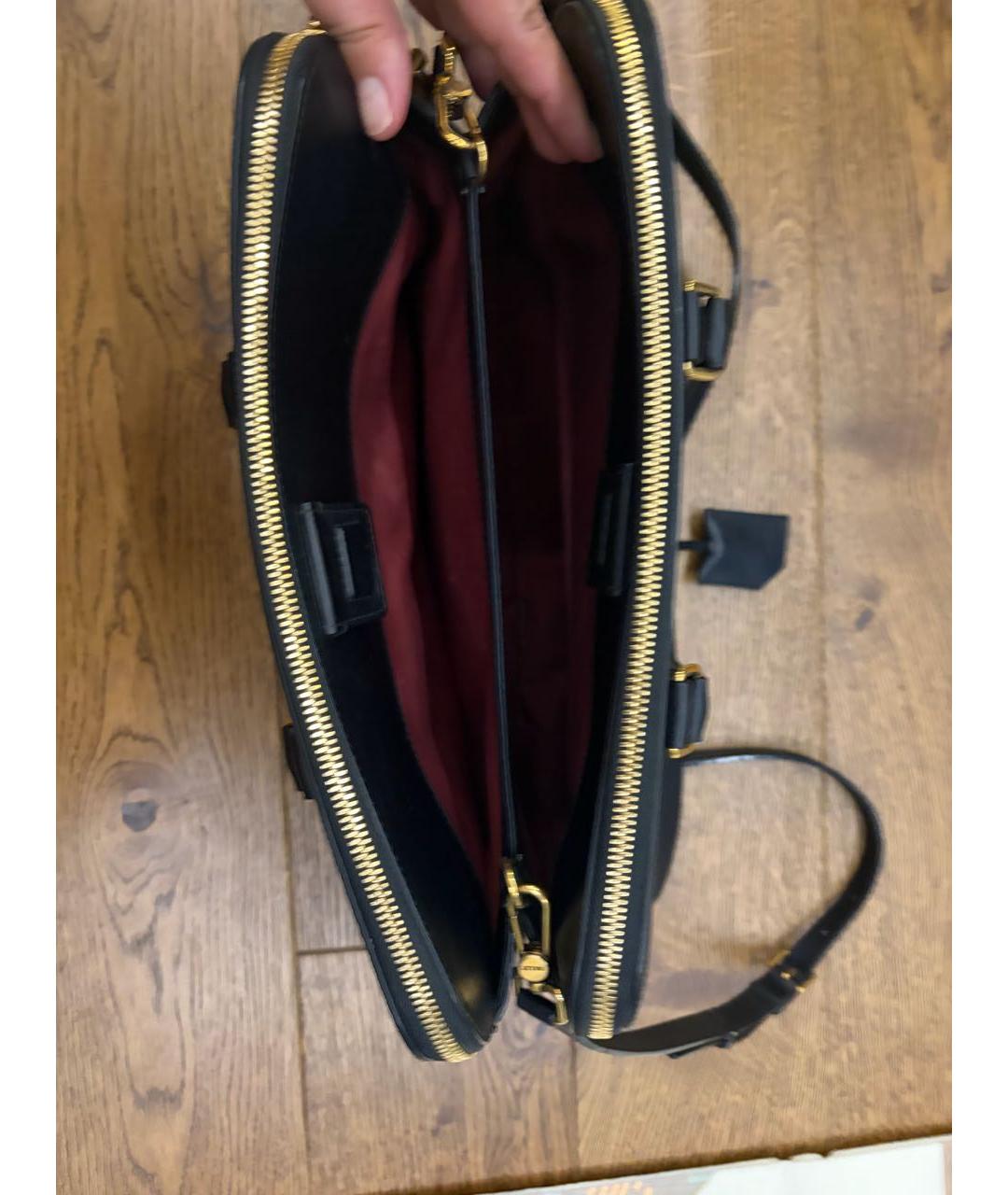 BALLY Черная кожаная сумка с короткими ручками, фото 2