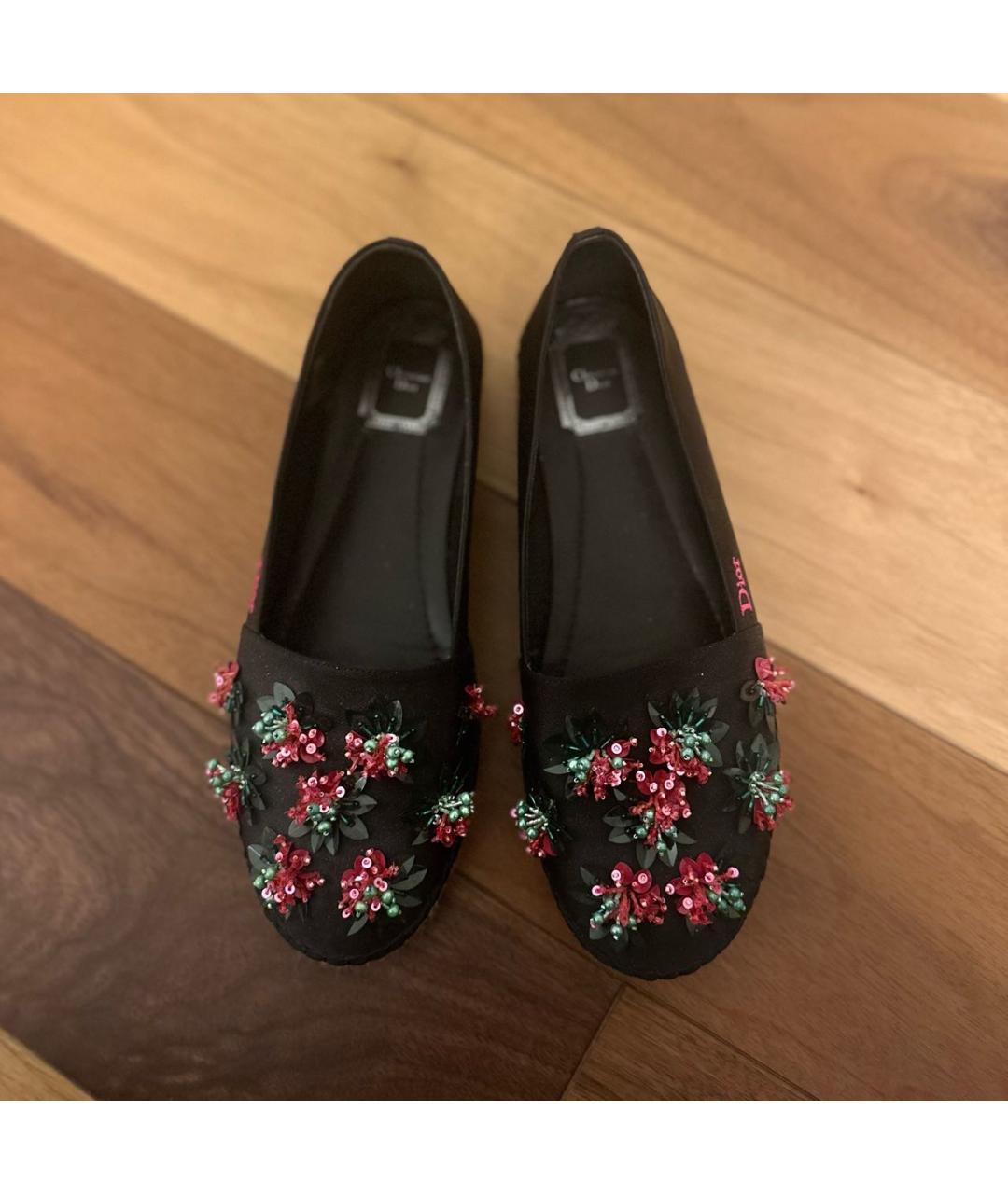 CHRISTIAN DIOR Черные текстильные эспадрильи, фото 3