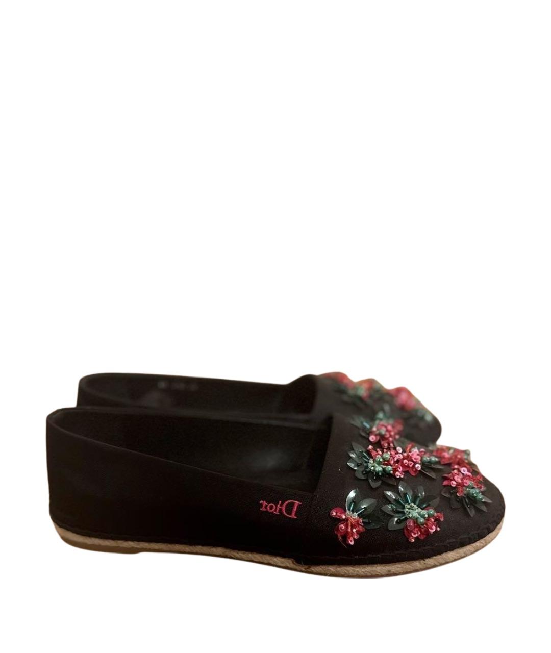 CHRISTIAN DIOR Черные текстильные эспадрильи, фото 1