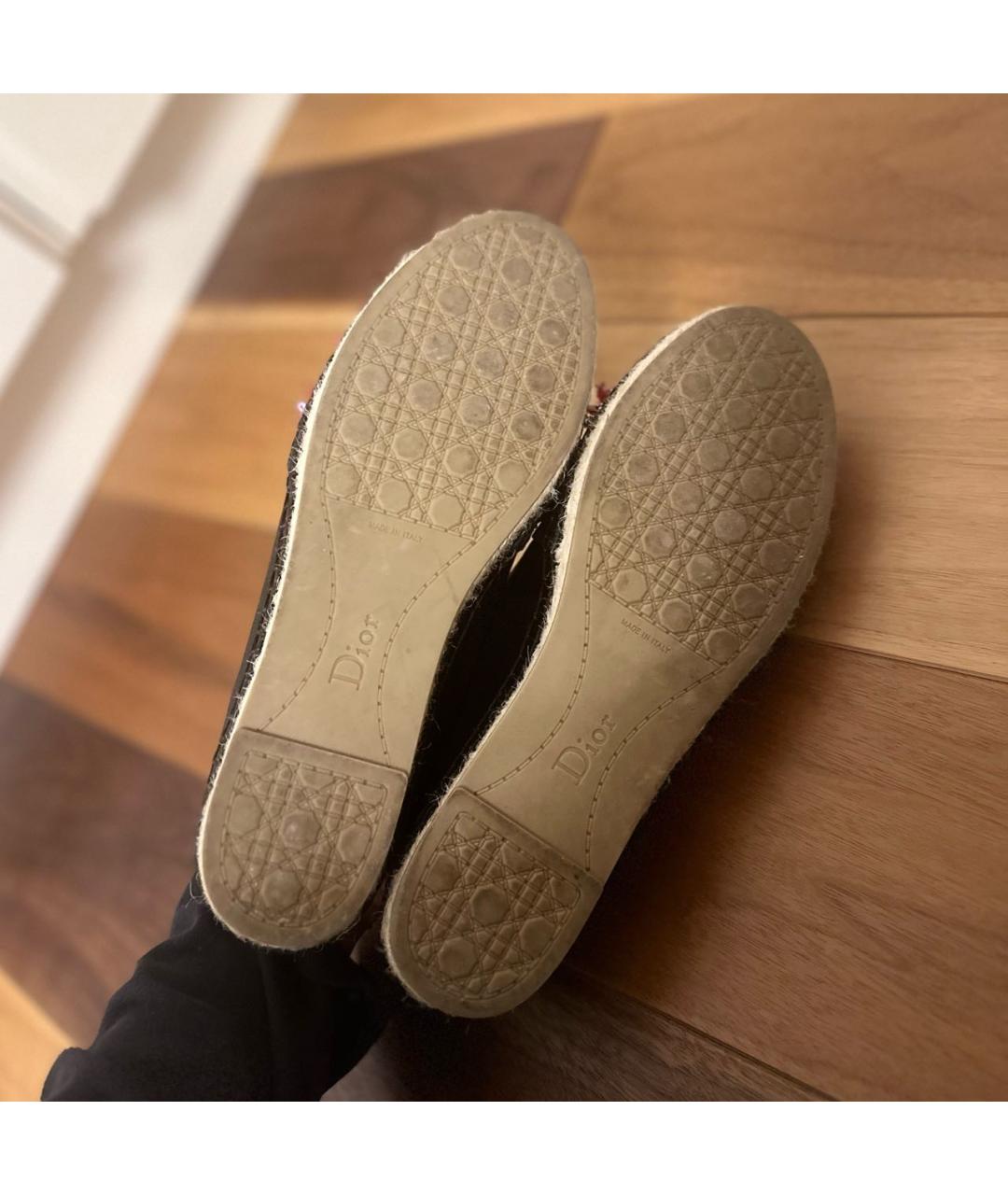 CHRISTIAN DIOR Черные текстильные эспадрильи, фото 5