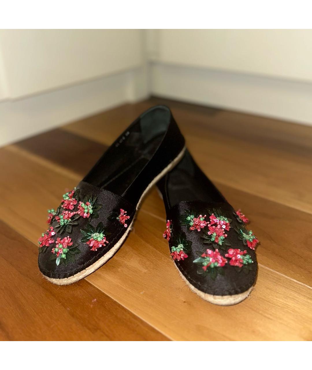 CHRISTIAN DIOR Черные текстильные эспадрильи, фото 2