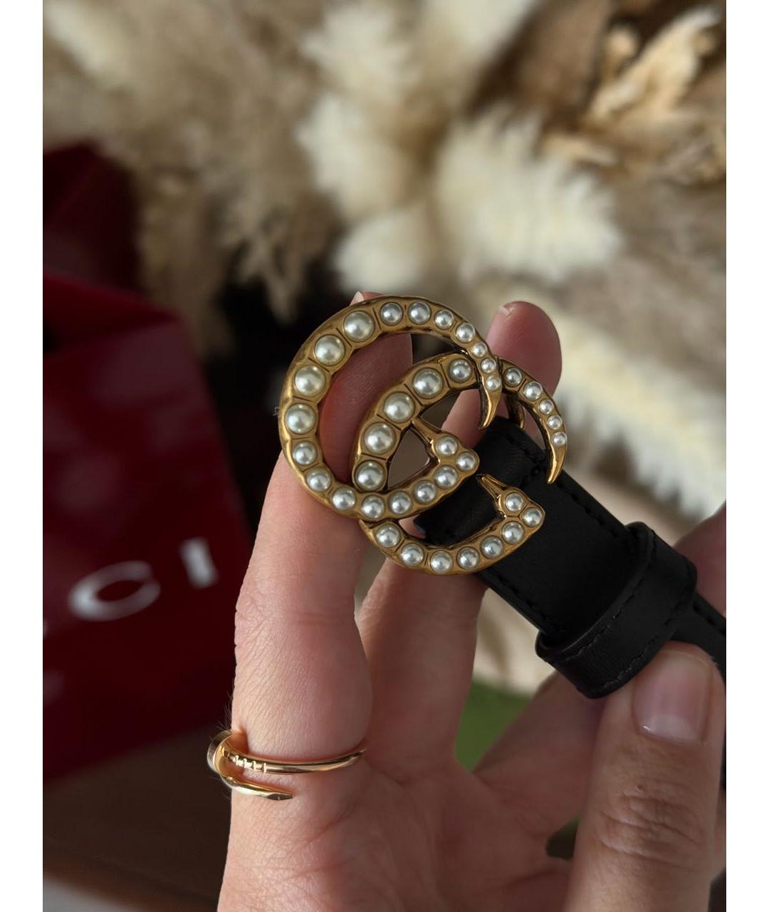 GUCCI Черный кожаный ремень, фото 4