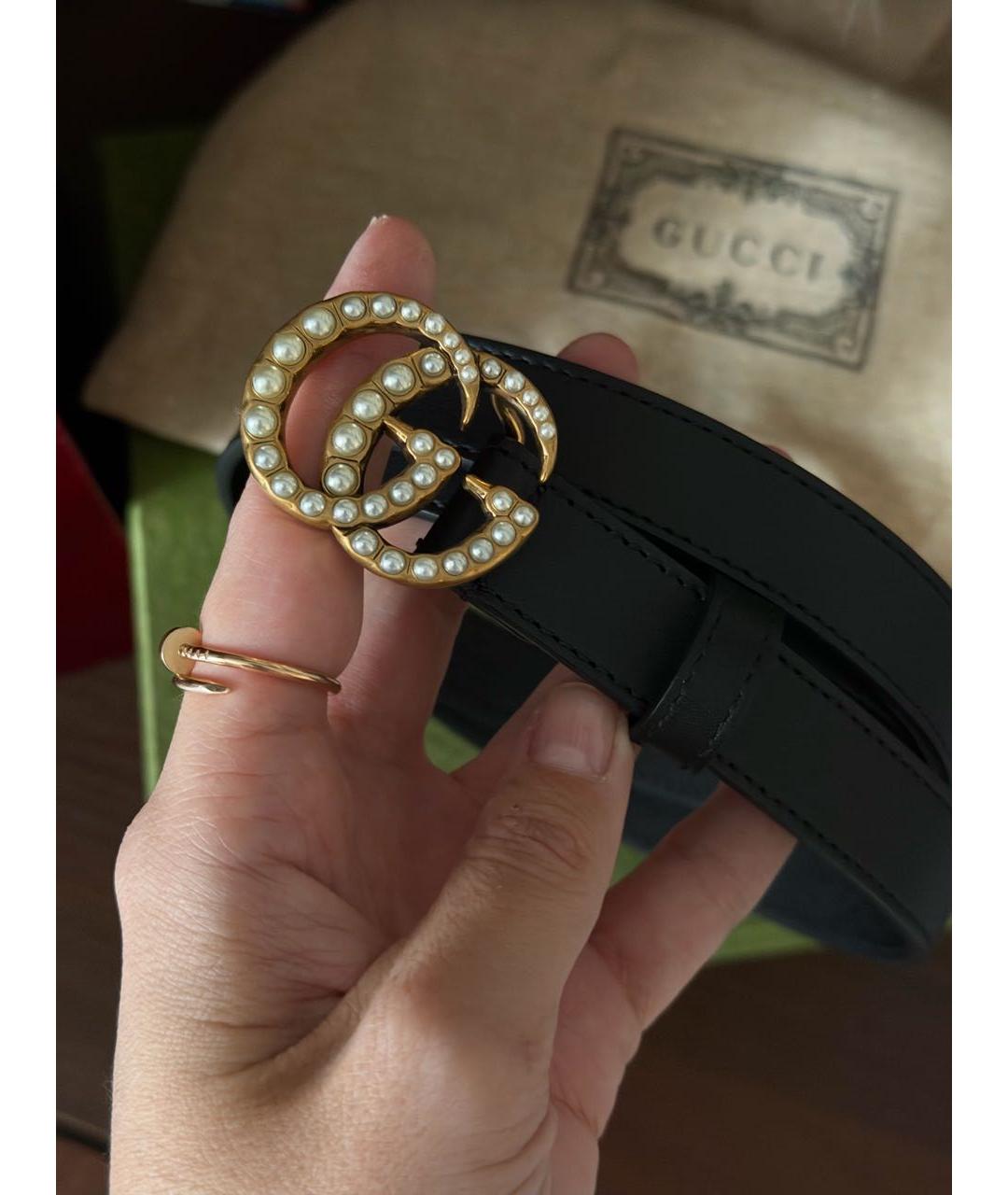 GUCCI Черный кожаный ремень, фото 2