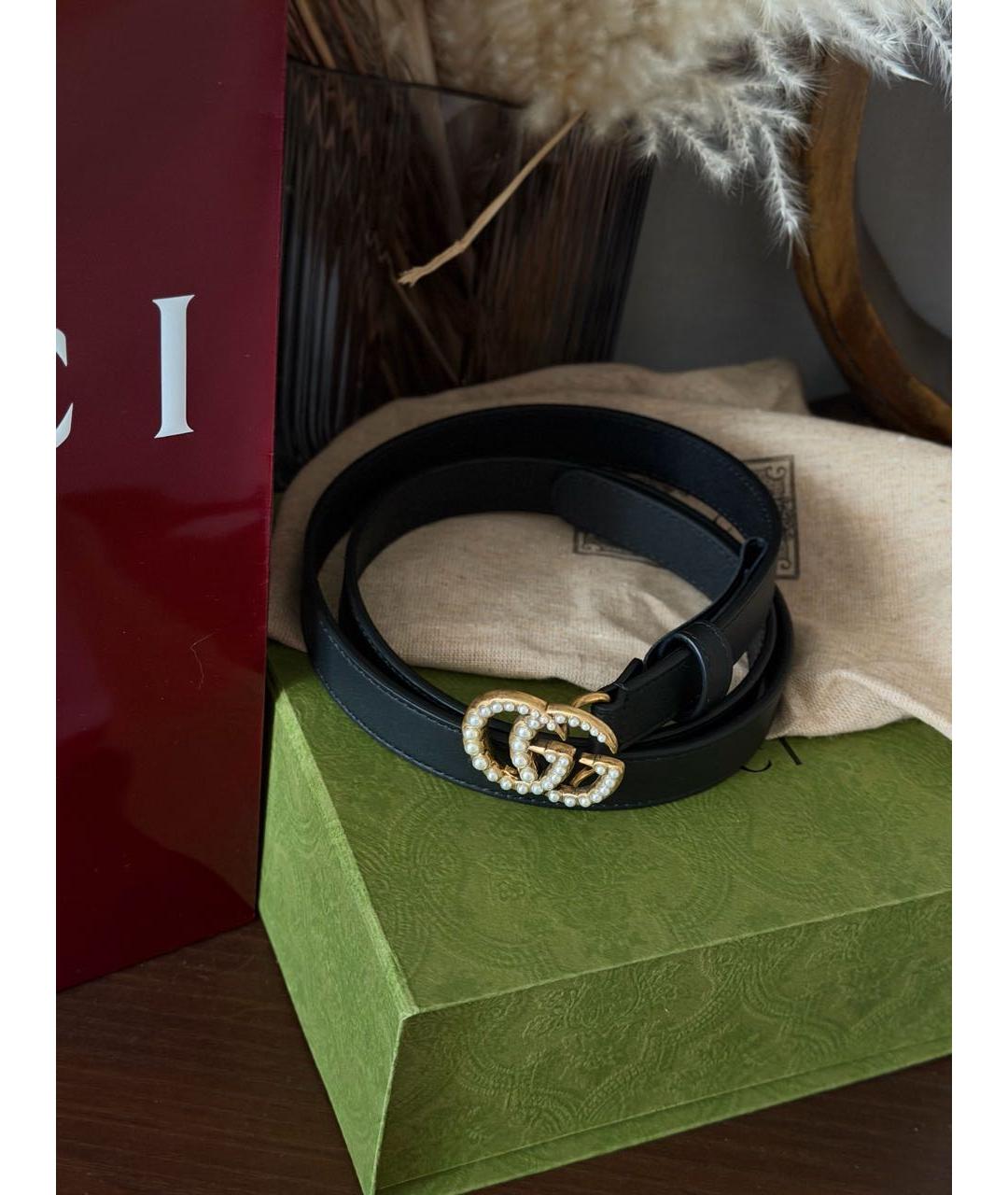 GUCCI Черный кожаный ремень, фото 5