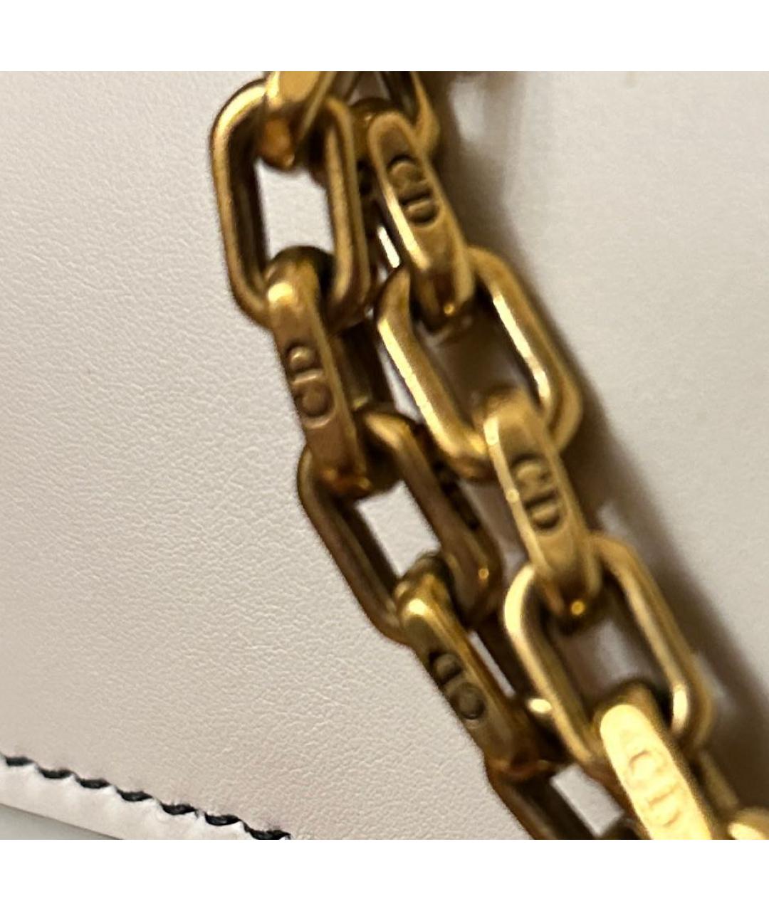 CHRISTIAN DIOR Белая кожаная сумка через плечо, фото 7