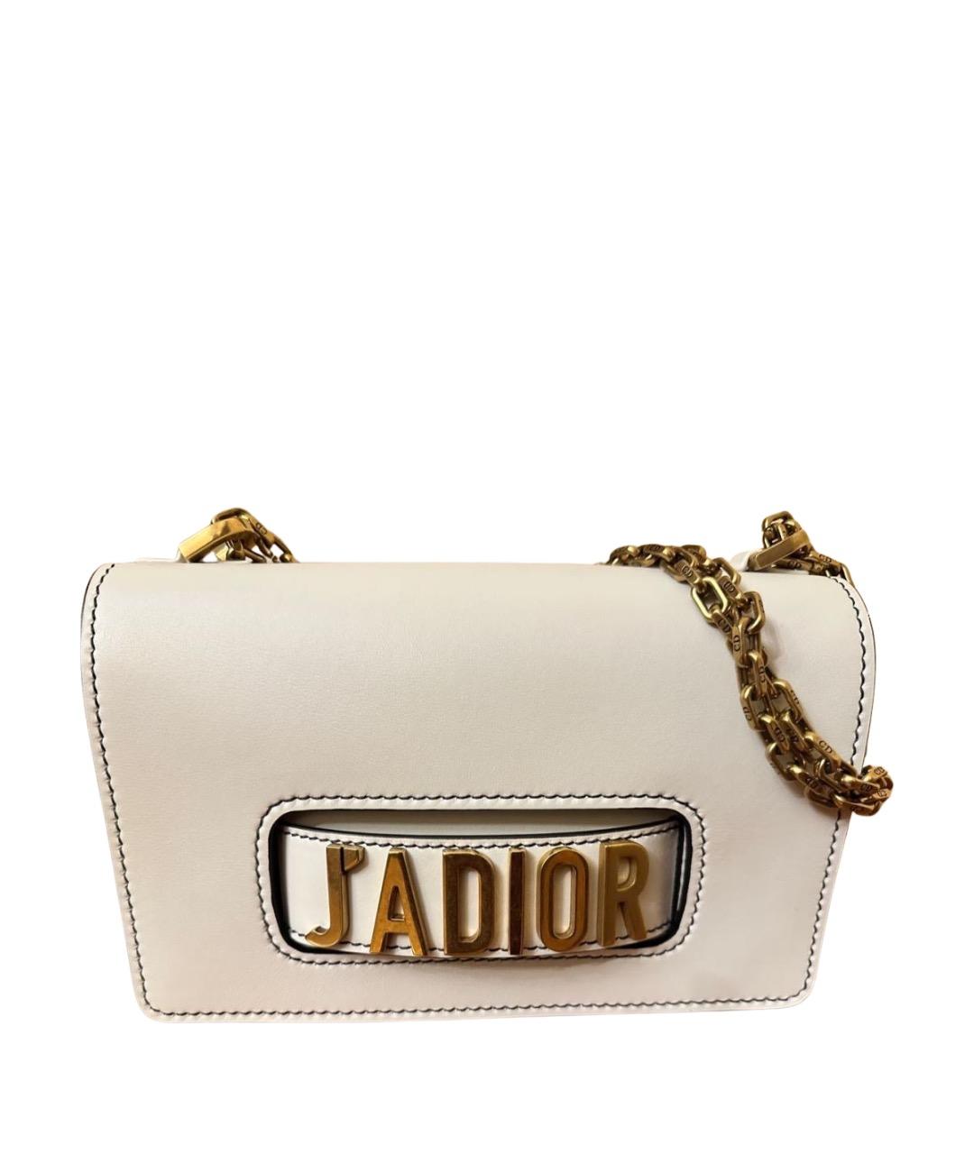 CHRISTIAN DIOR Белая кожаная сумка через плечо, фото 1