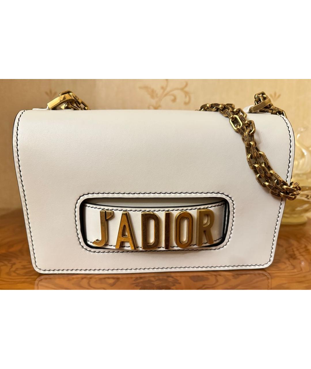 CHRISTIAN DIOR Белая кожаная сумка через плечо, фото 8