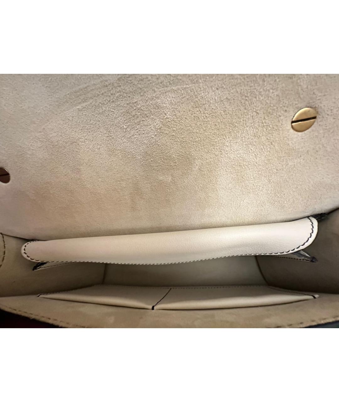 CHRISTIAN DIOR Белая кожаная сумка через плечо, фото 4