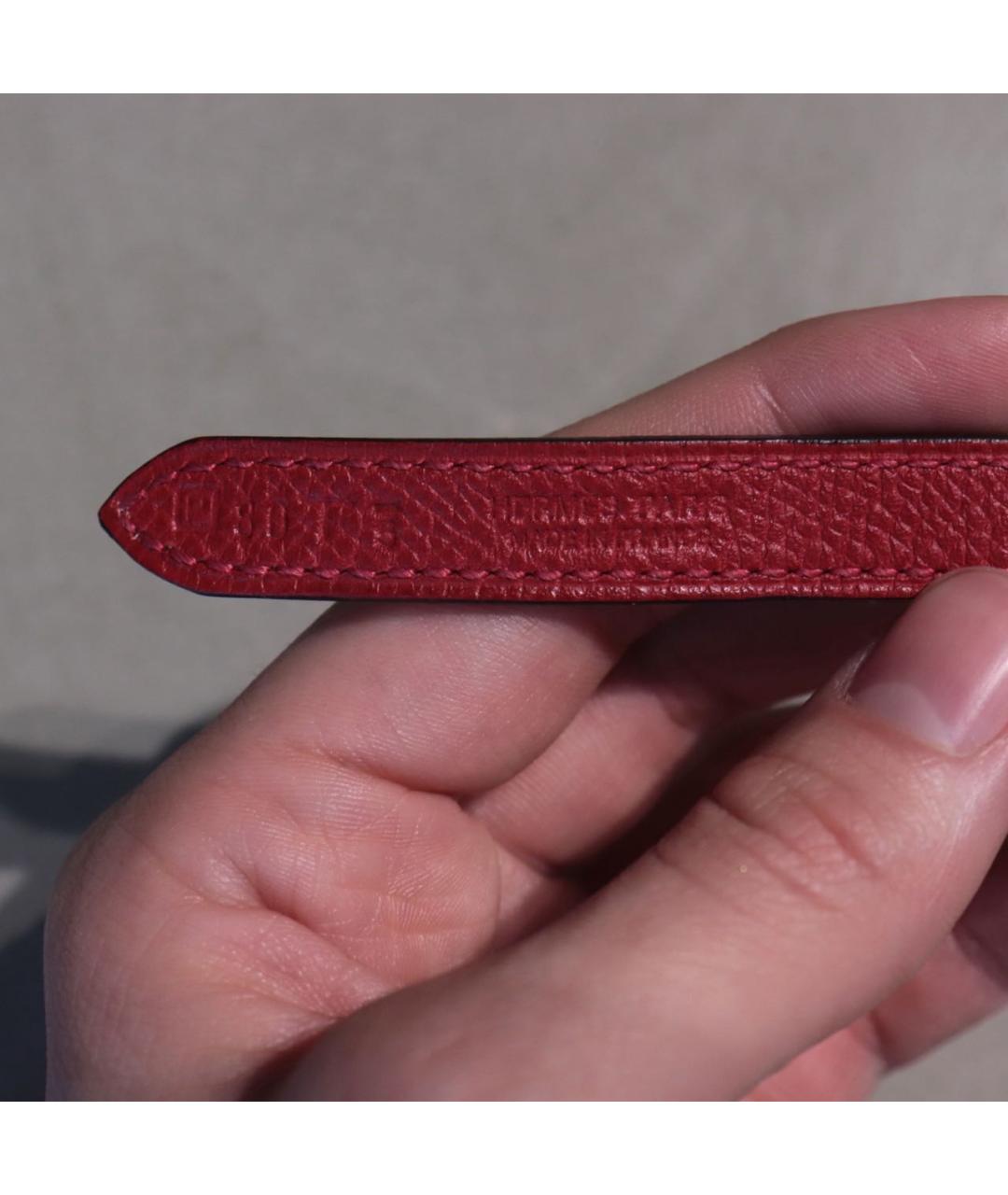 HERMES Красный кожаный ремень, фото 7