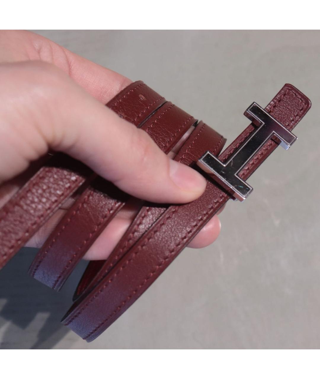 HERMES Красный кожаный ремень, фото 6