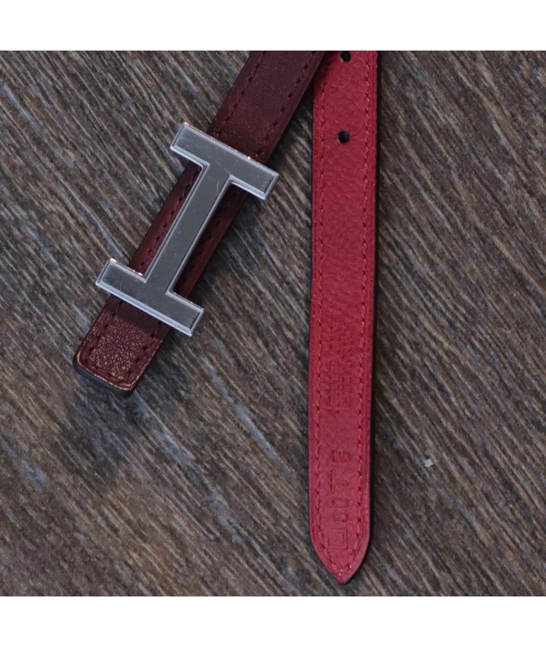 HERMES Красный кожаный ремень, фото 5