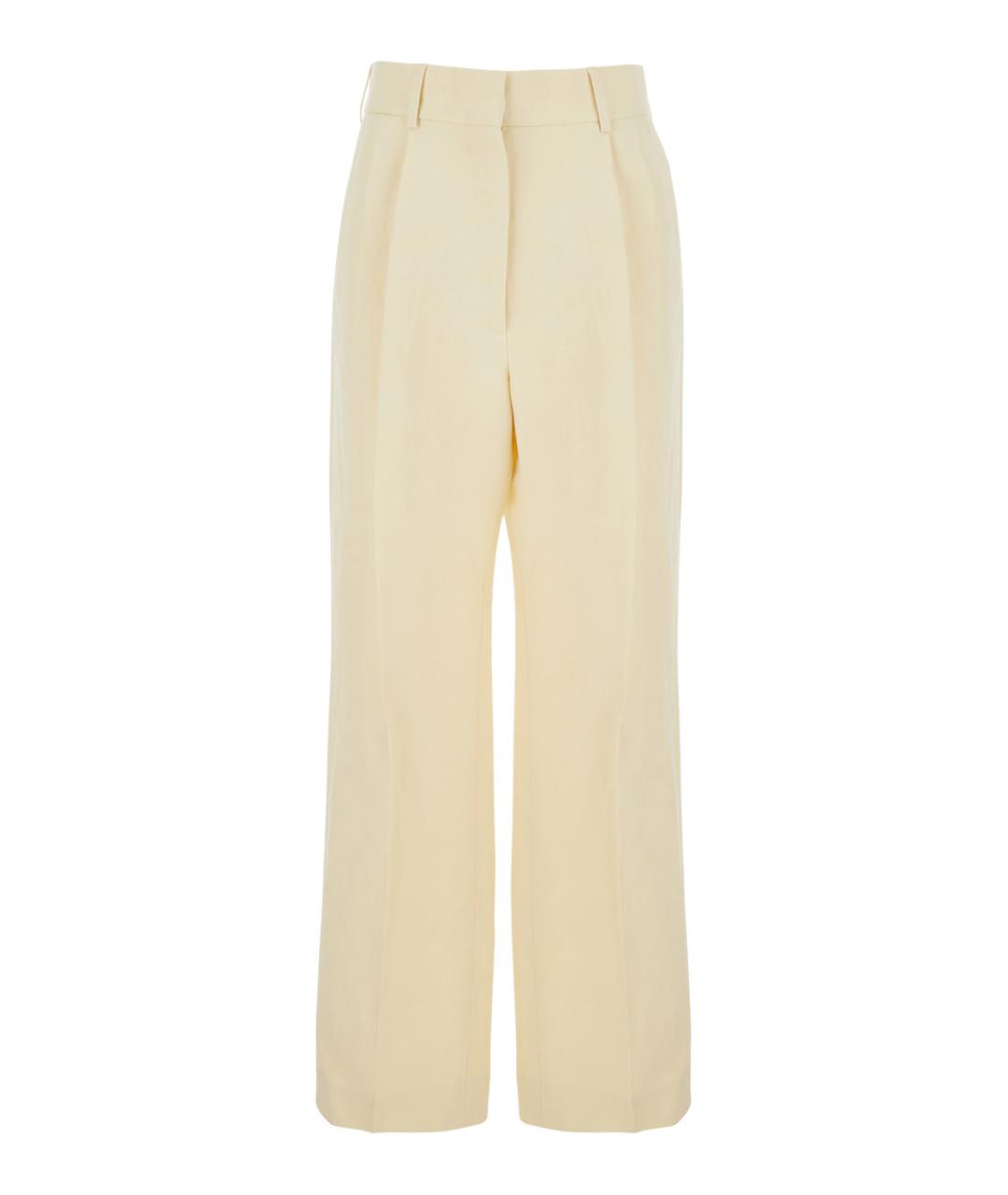 BLAZE MILANO Бежевые льняные прямые брюки, фото 1