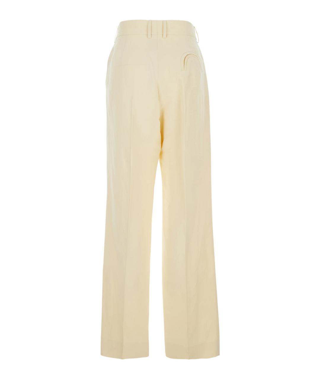 BLAZE MILANO Бежевые льняные прямые брюки, фото 2