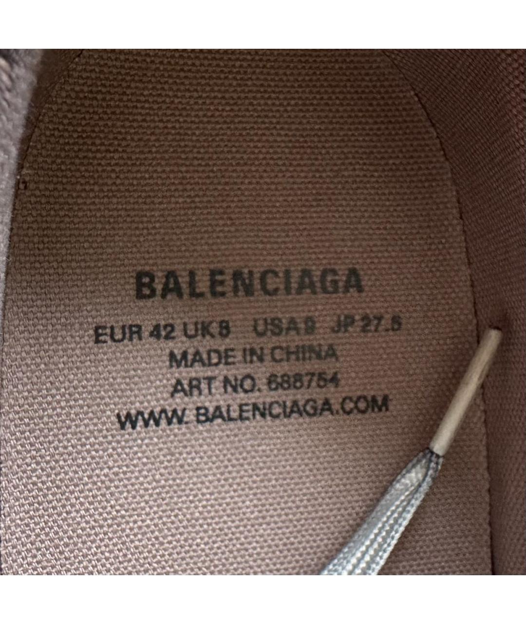 BALENCIAGA Бежевые текстильные низкие кроссовки / кеды, фото 6