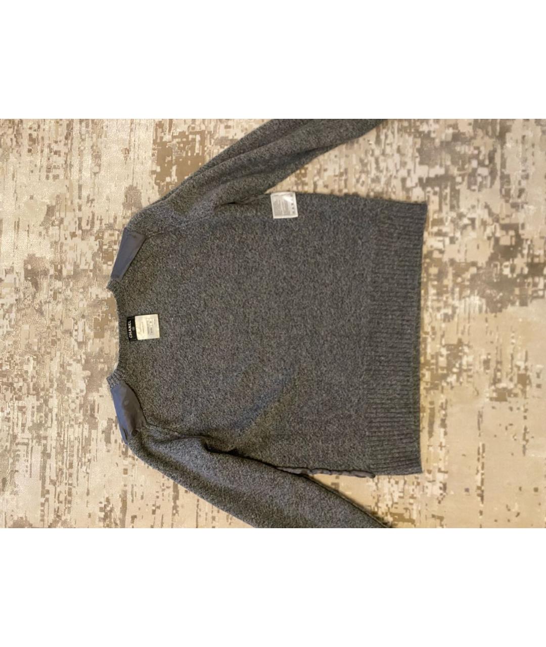 CHANEL Серый шерстяной джемпер / свитер, фото 3