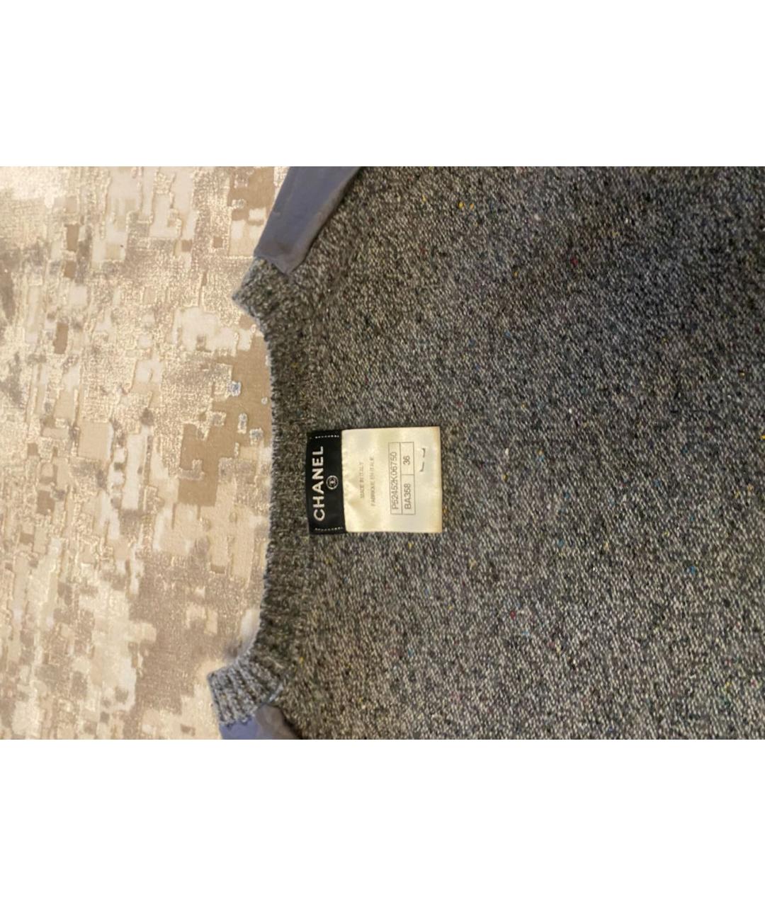 CHANEL Серый шерстяной джемпер / свитер, фото 4