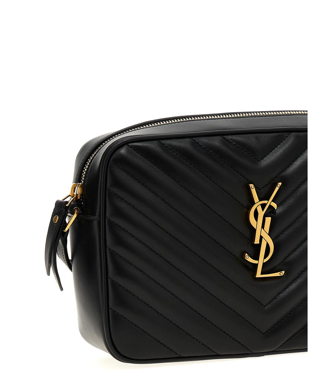 SAINT LAURENT Черная кожаная сумка через плечо, фото 3