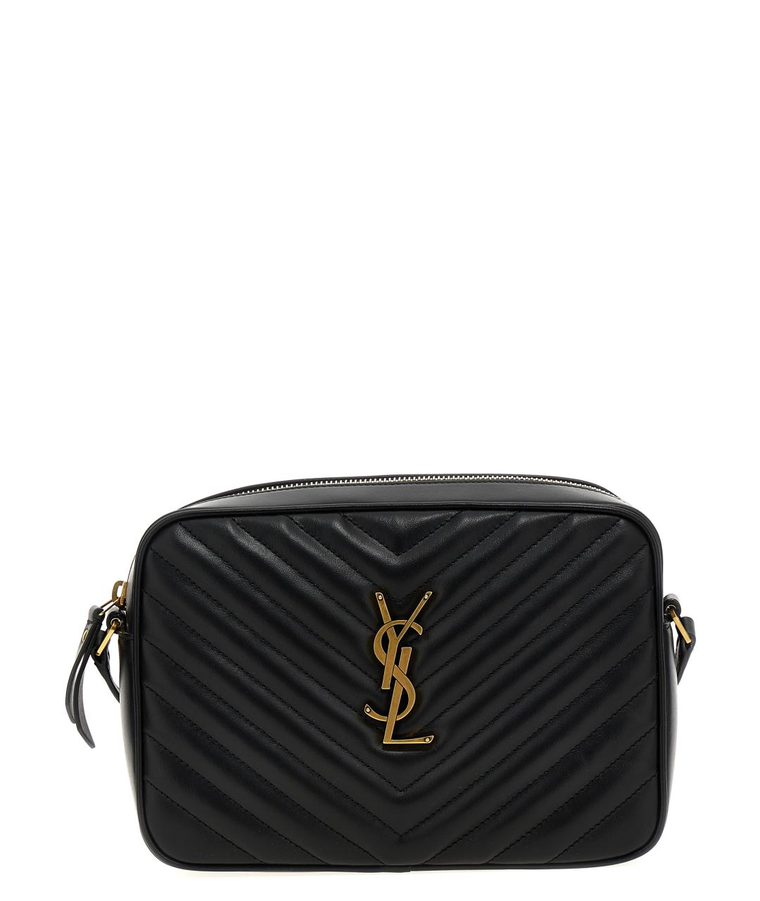 SAINT LAURENT Черная кожаная сумка через плечо, фото 1