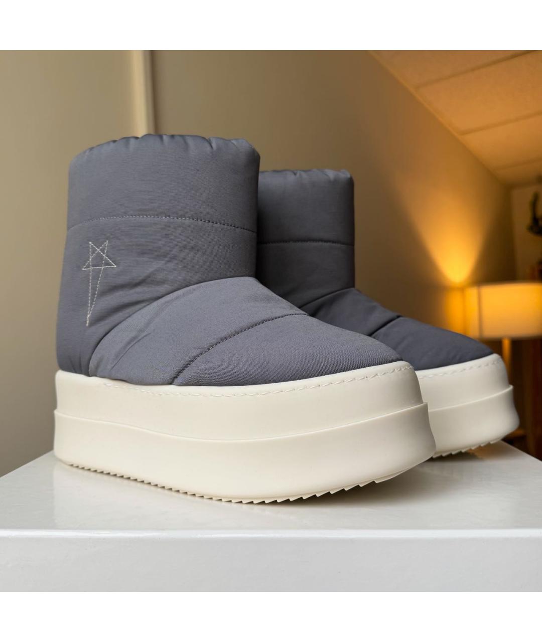 RICK OWENS DRKSHDW Серые текстильные ботинки, фото 2