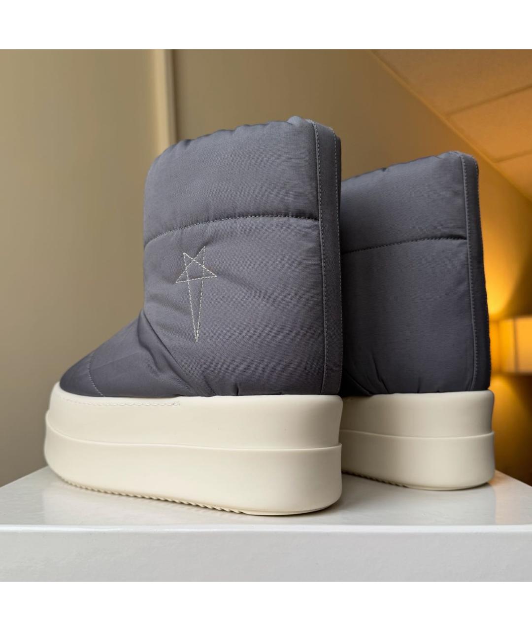 RICK OWENS DRKSHDW Серые текстильные ботинки, фото 4