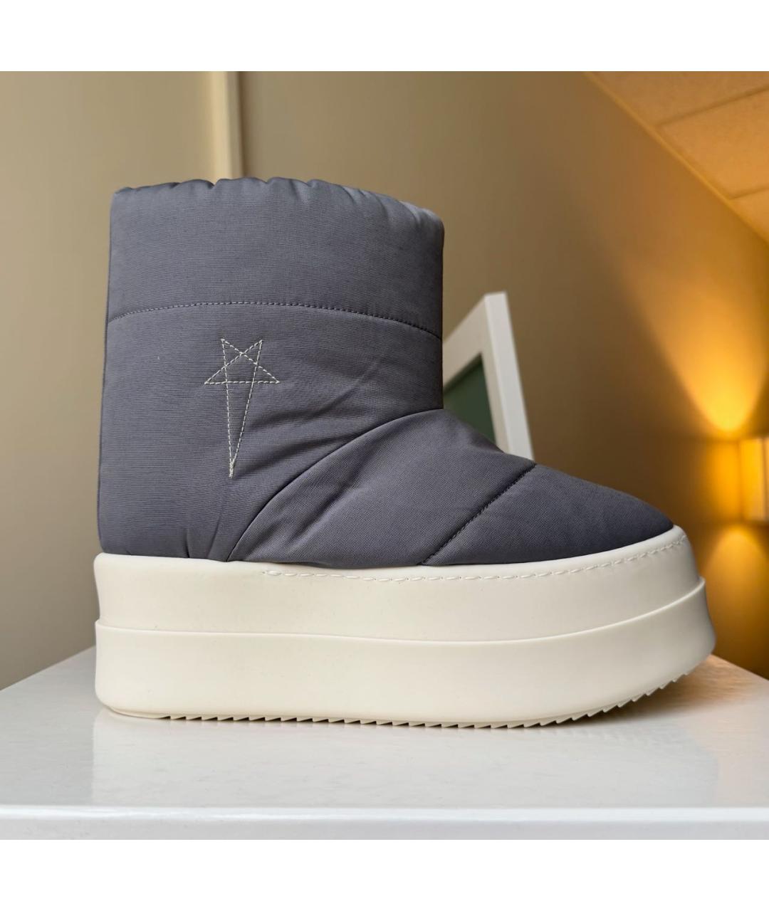 RICK OWENS DRKSHDW Серые текстильные ботинки, фото 9