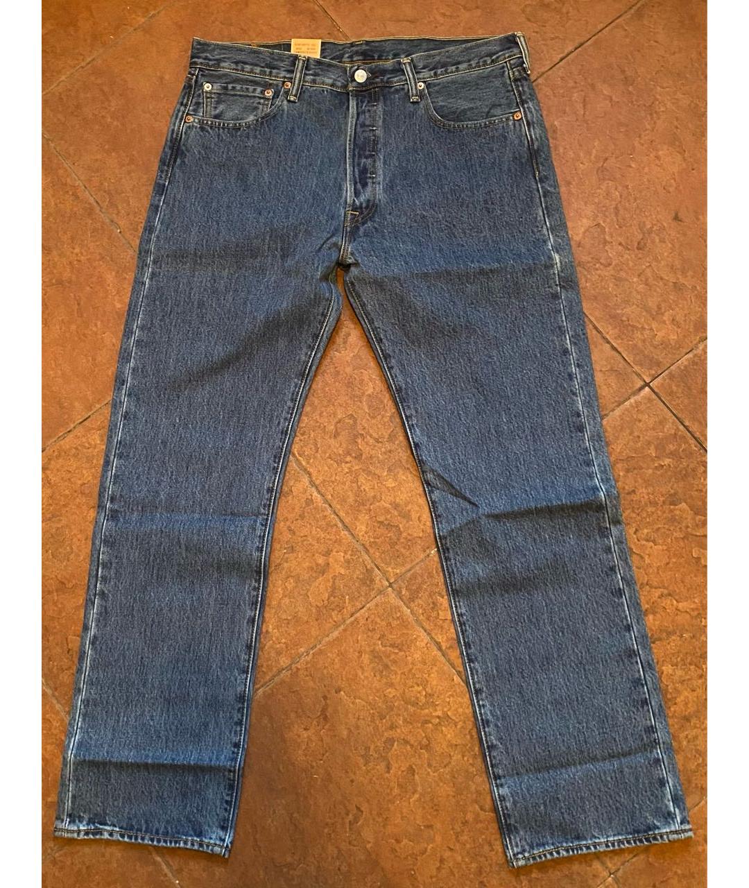 LEVI'S Темно-синие хлопковые прямые джинсы, фото 3