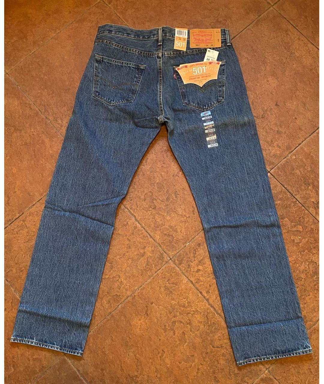 LEVI'S Темно-синие хлопковые прямые джинсы, фото 2