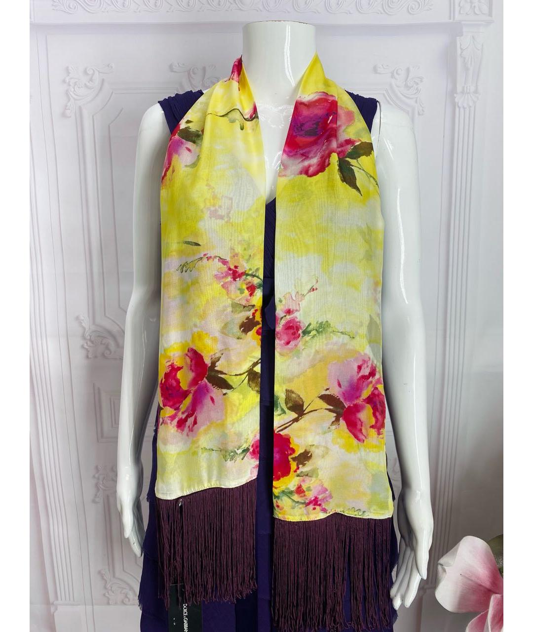 DOLCE&GABBANA Мульти шелковый шарф, фото 6