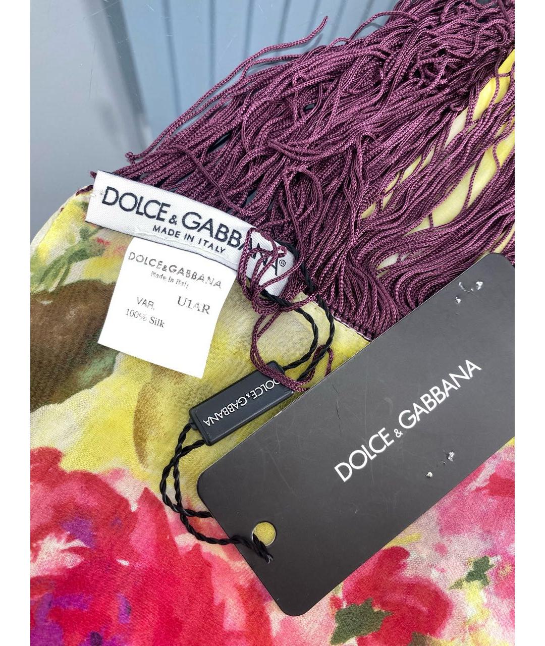 DOLCE&GABBANA Мульти шелковый шарф, фото 3