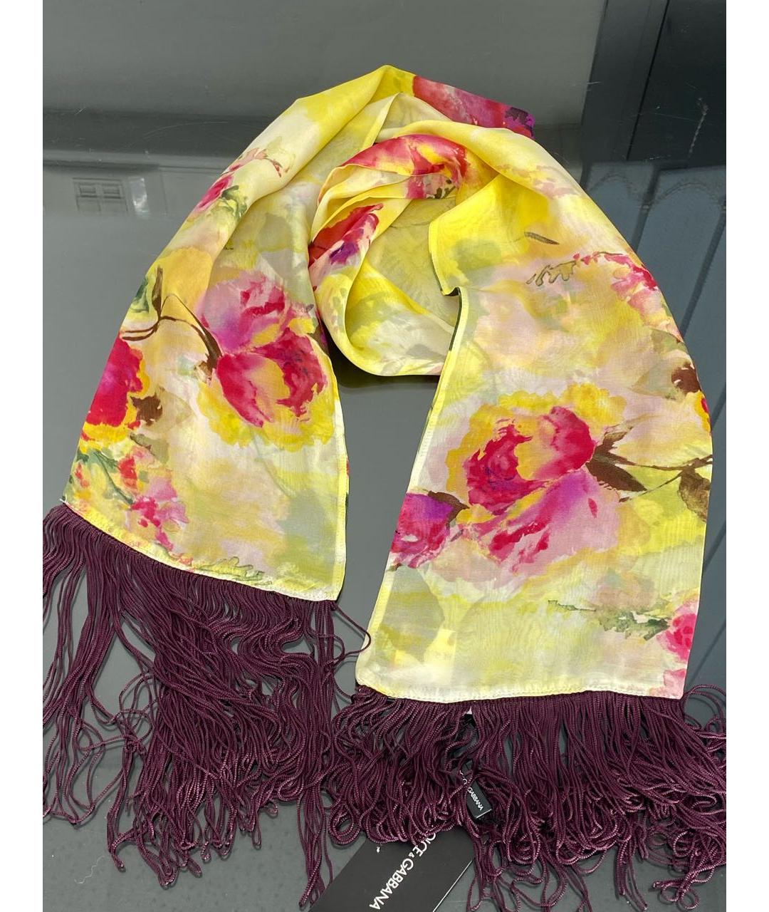 DOLCE&GABBANA Мульти шелковый шарф, фото 4