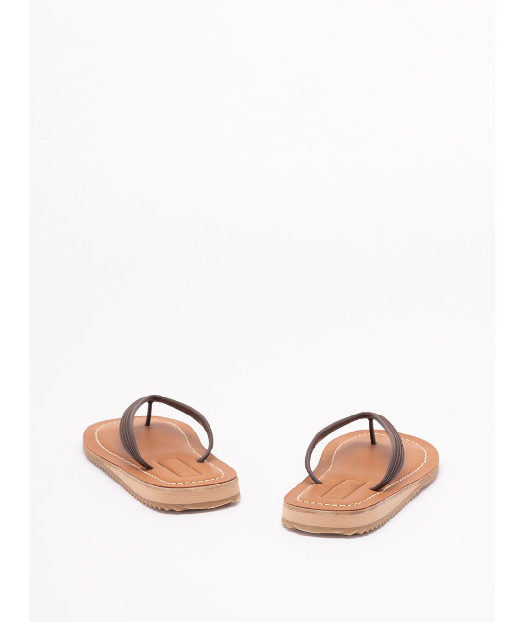 MIU MIU Коричневые шлепанцы, фото 3