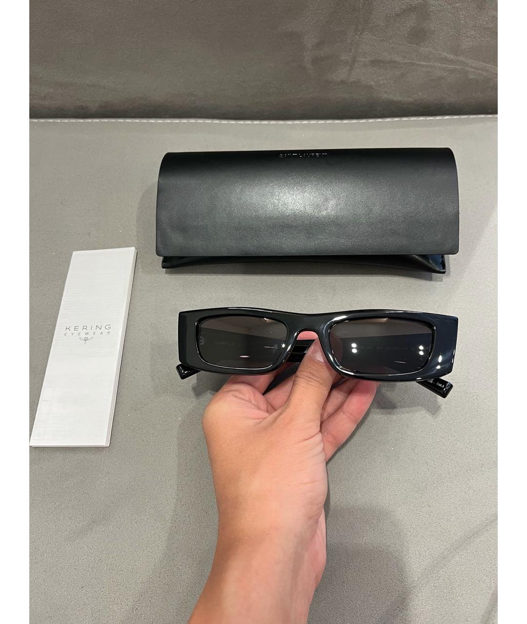 SAINT LAURENT Черные пластиковые солнцезащитные очки, фото 3