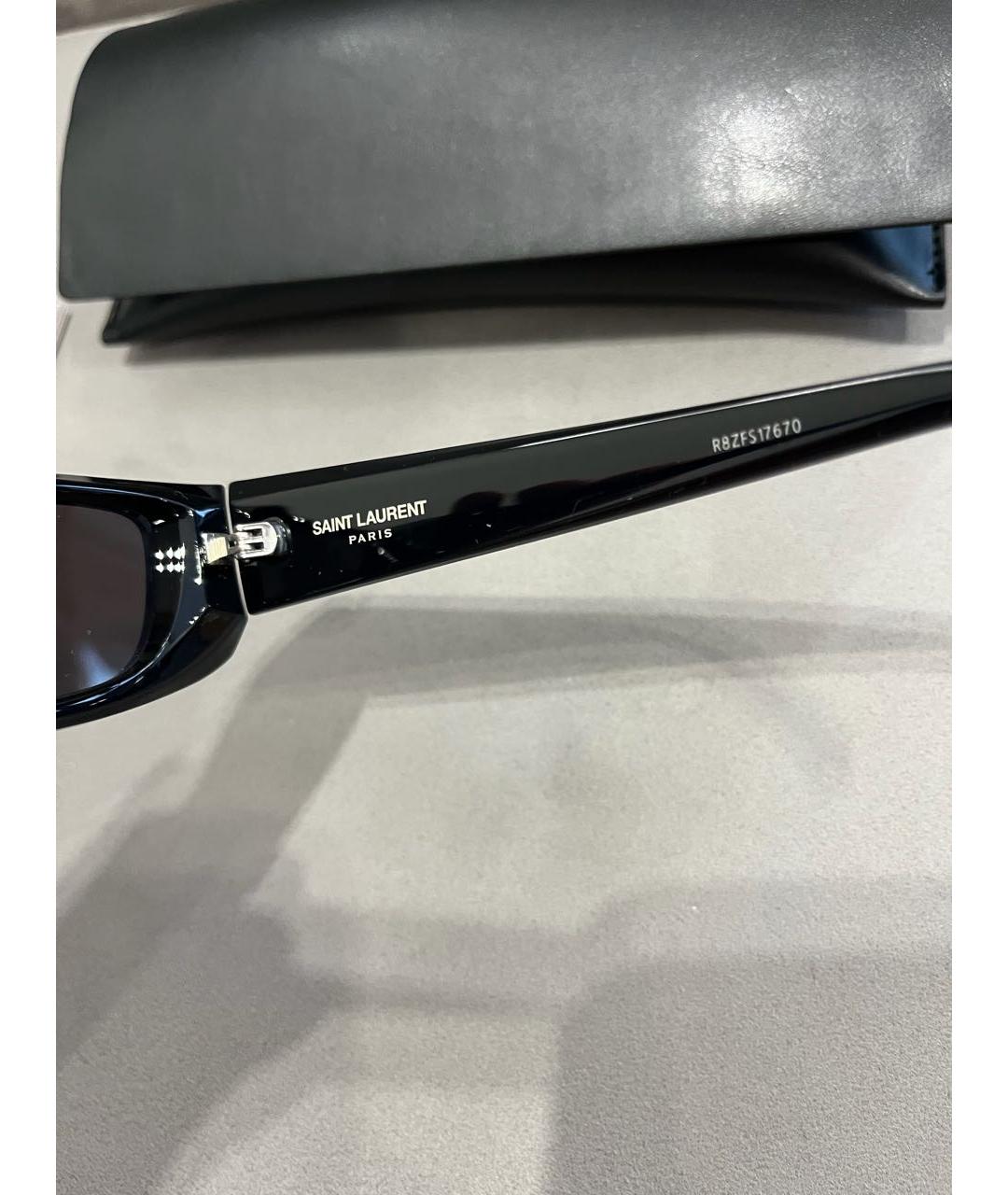 SAINT LAURENT Черные пластиковые солнцезащитные очки, фото 5