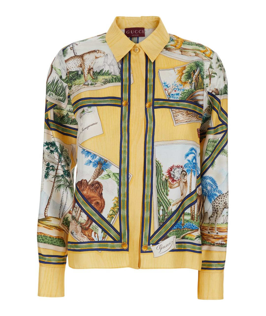 GUCCI Мульти шелковая рубашка, фото 1