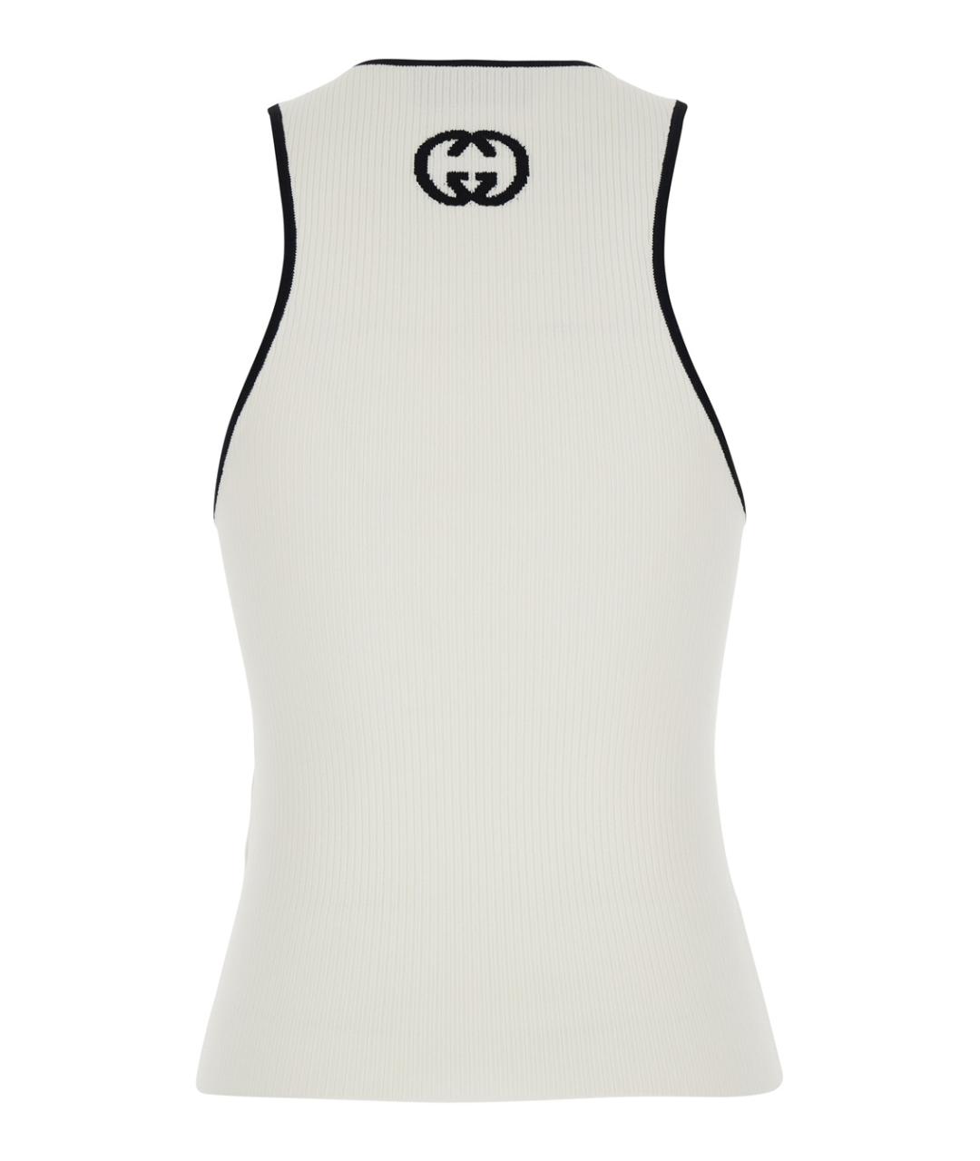 GUCCI Белая вискозная майка, фото 2