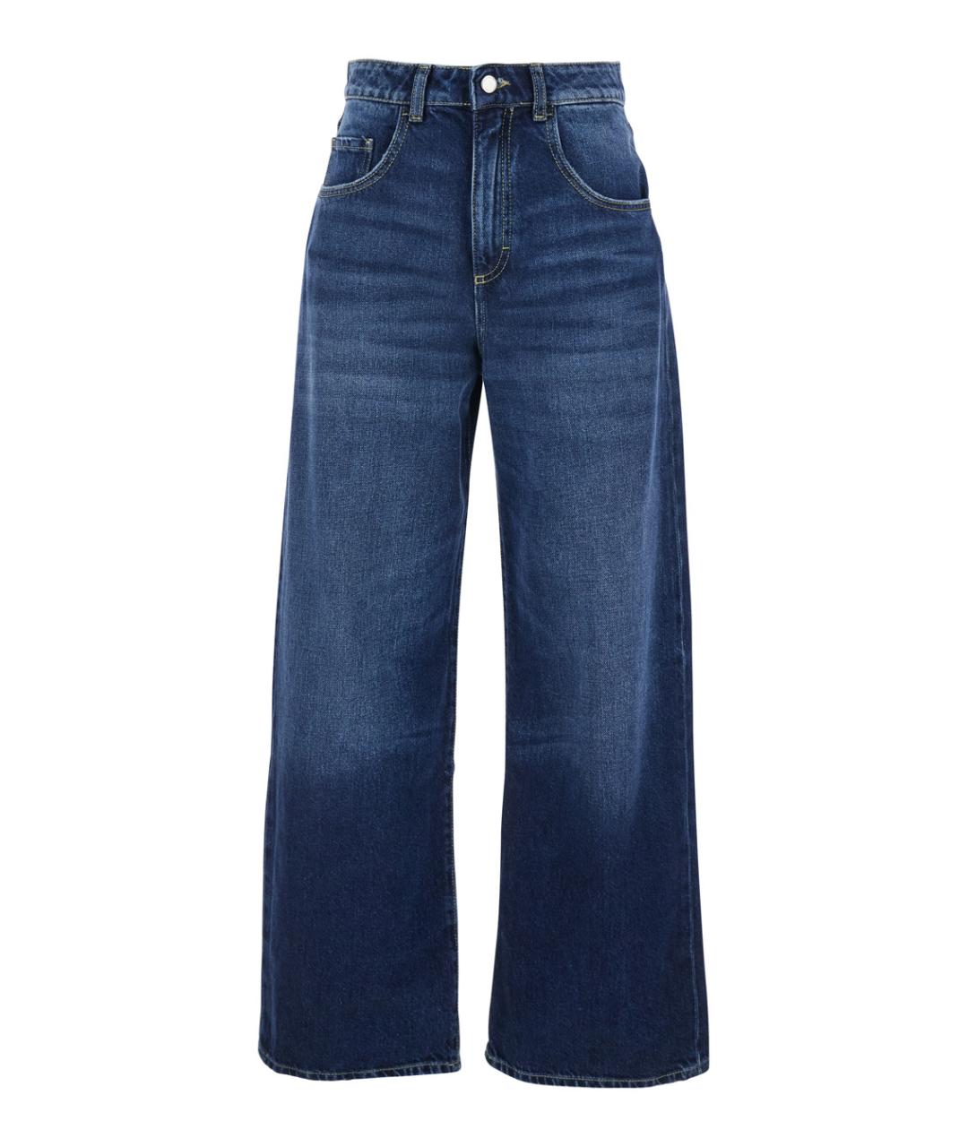 ICON DENIM Синие хлопковые прямые джинсы, фото 1