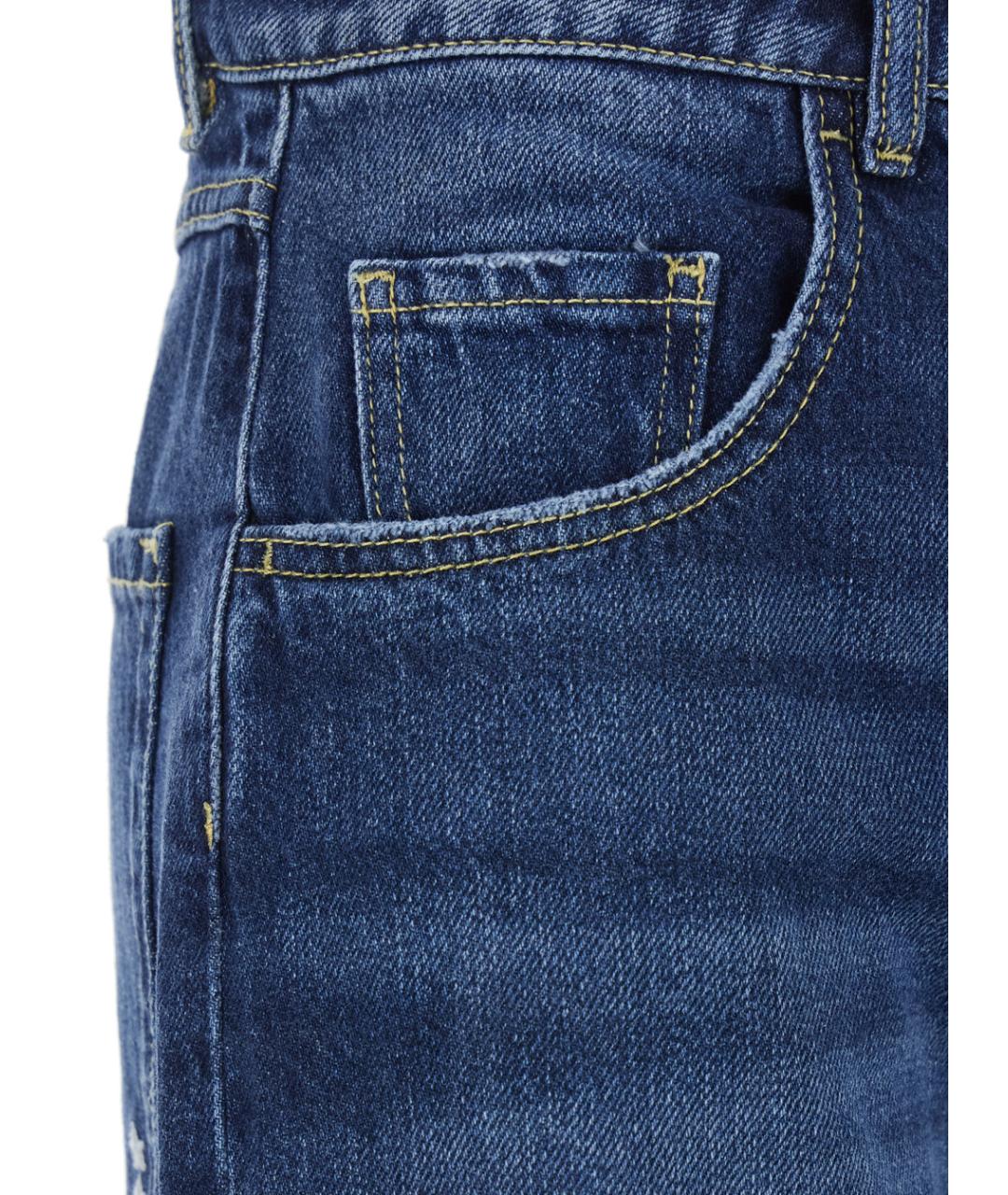 ICON DENIM Синие хлопковые прямые джинсы, фото 3