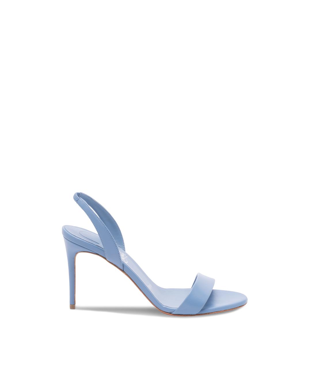 CHRISTIAN LOUBOUTIN Голубые кожаные босоножки, фото 1