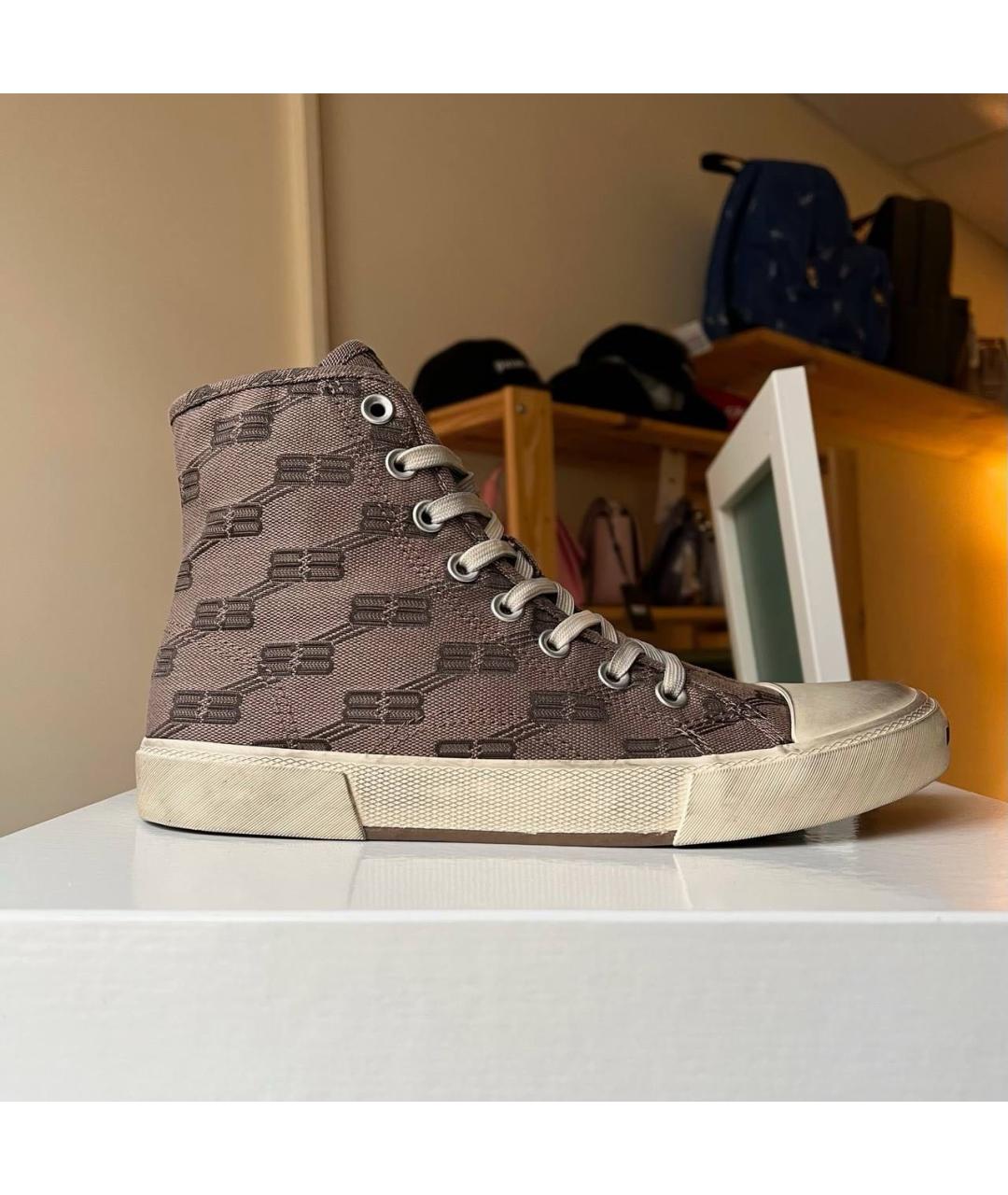 BALENCIAGA Бежевые текстильные кеды, фото 8