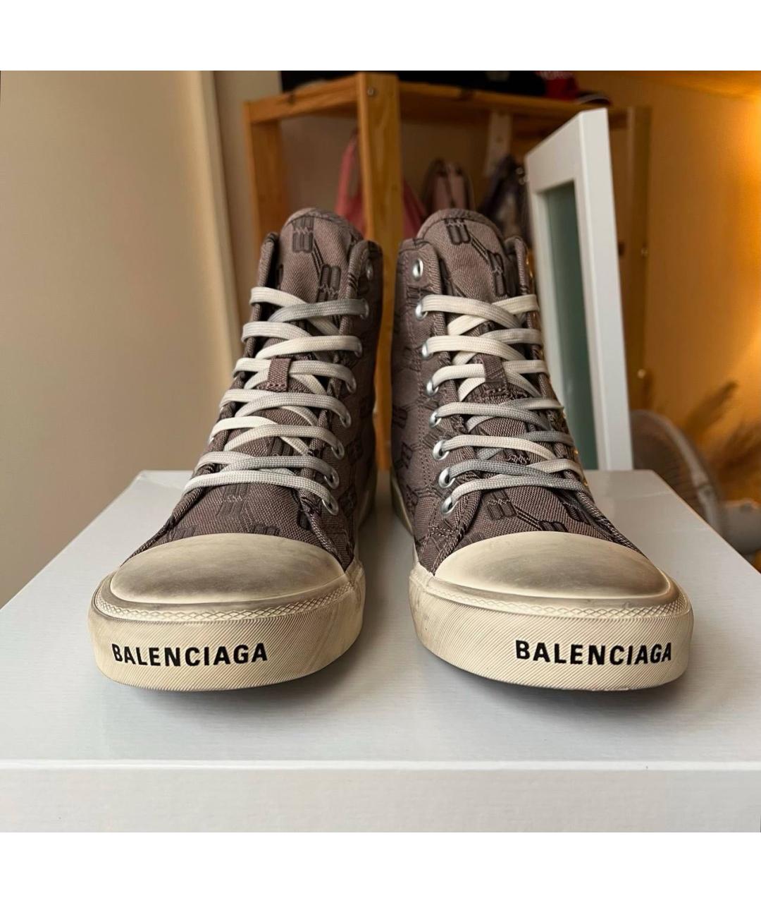 BALENCIAGA Бежевые текстильные кеды, фото 3