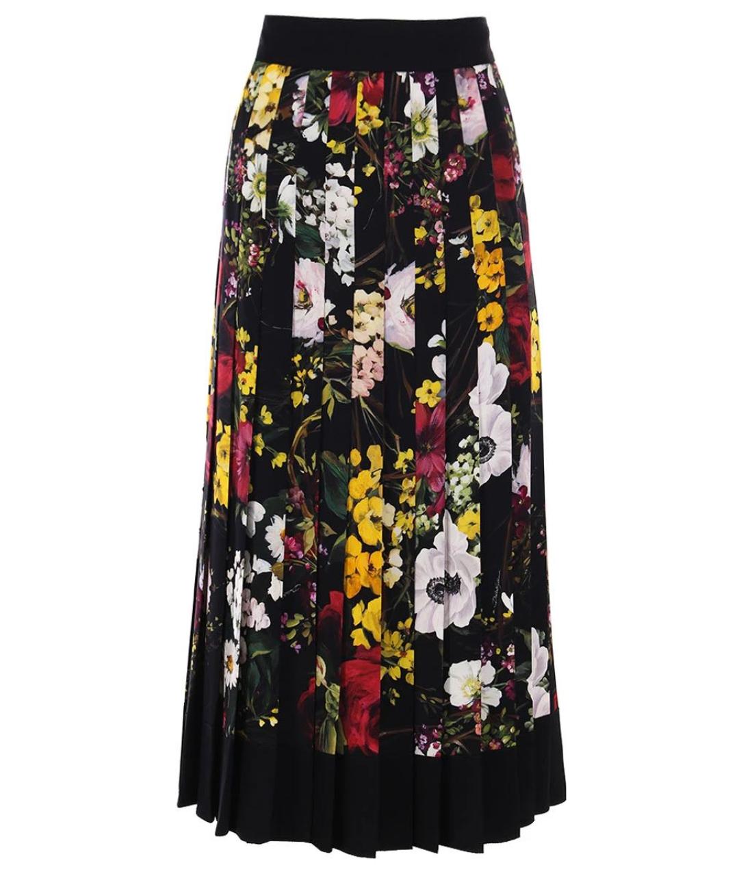 DOLCE&GABBANA Черная шелковая юбка миди, фото 1