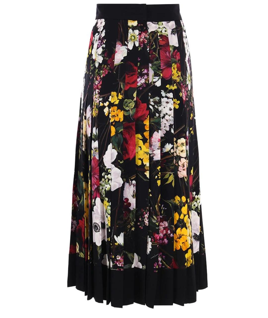 DOLCE&GABBANA Черная шелковая юбка миди, фото 2