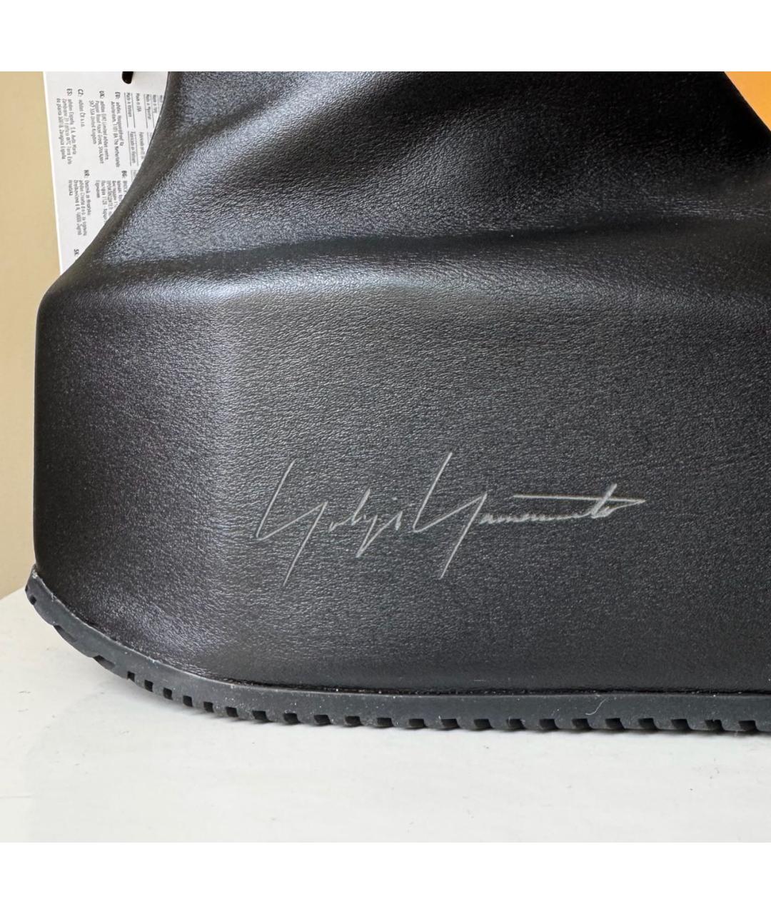 Y-3 Черные кожаные высокие кроссовки / кеды, фото 3