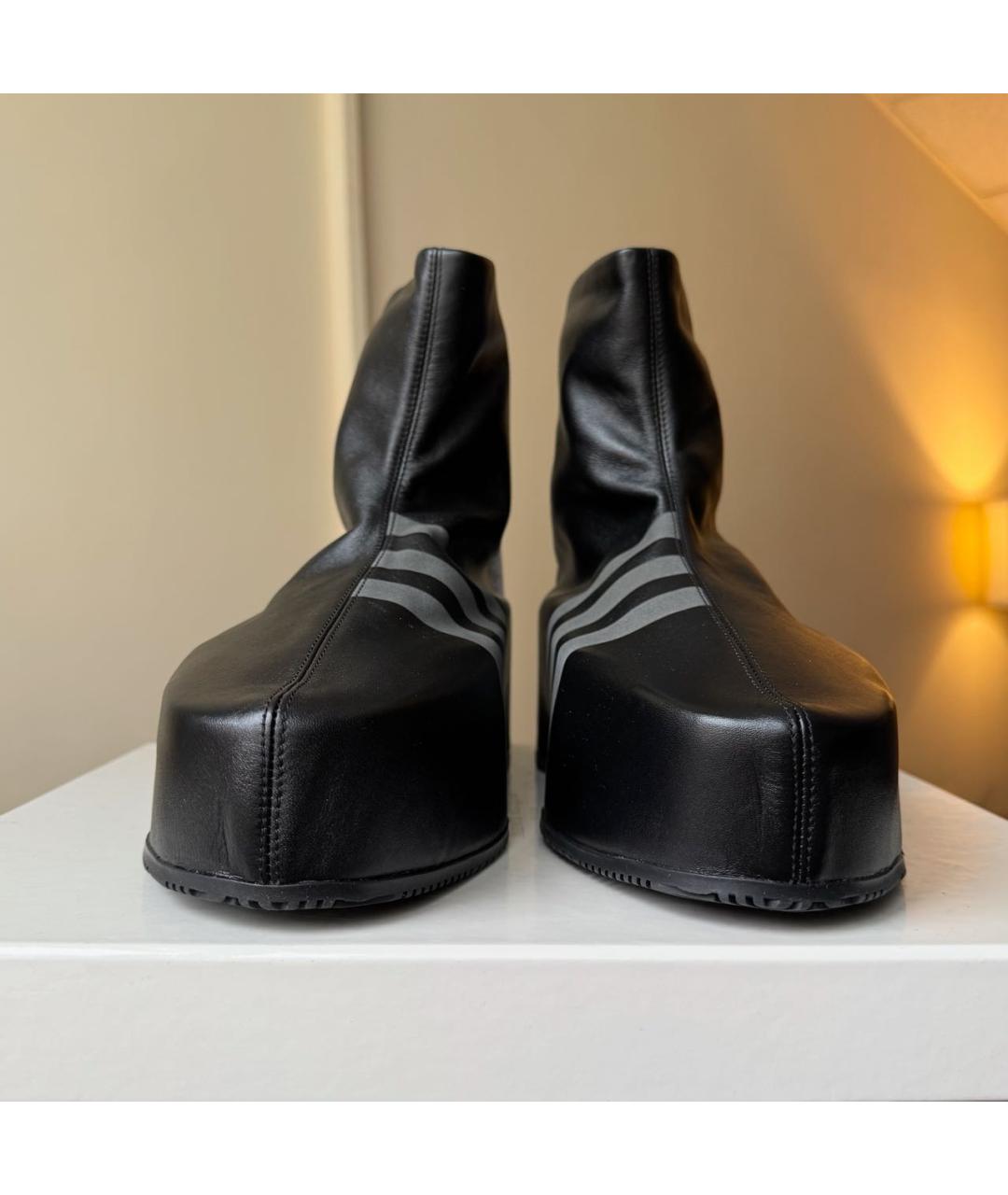 Y-3 Черные кожаные высокие кроссовки / кеды, фото 4