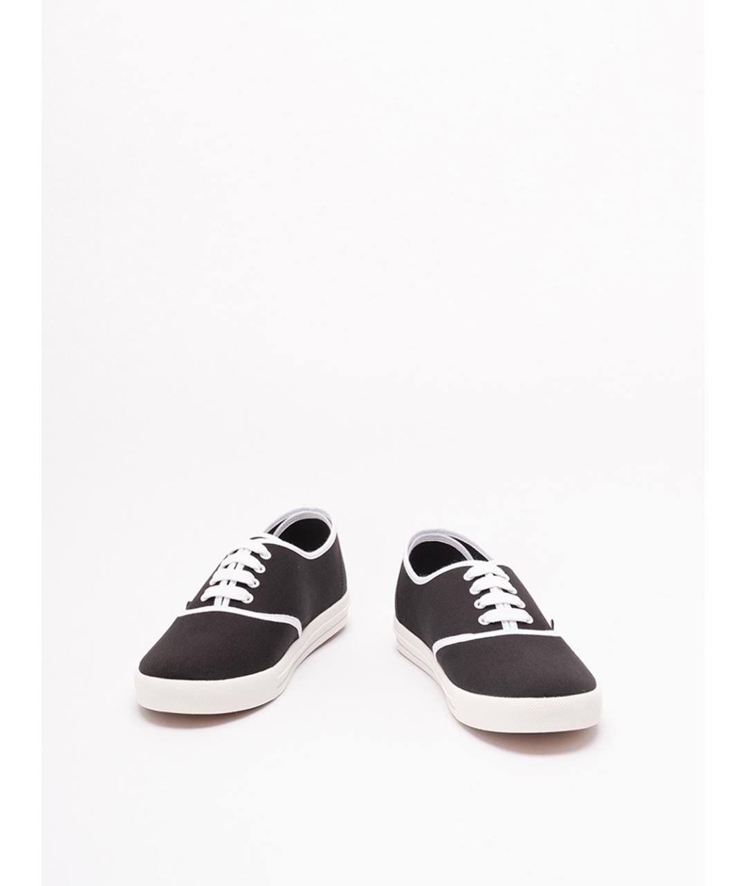 PRADA Черные текстильные низкие кроссовки / кеды, фото 2