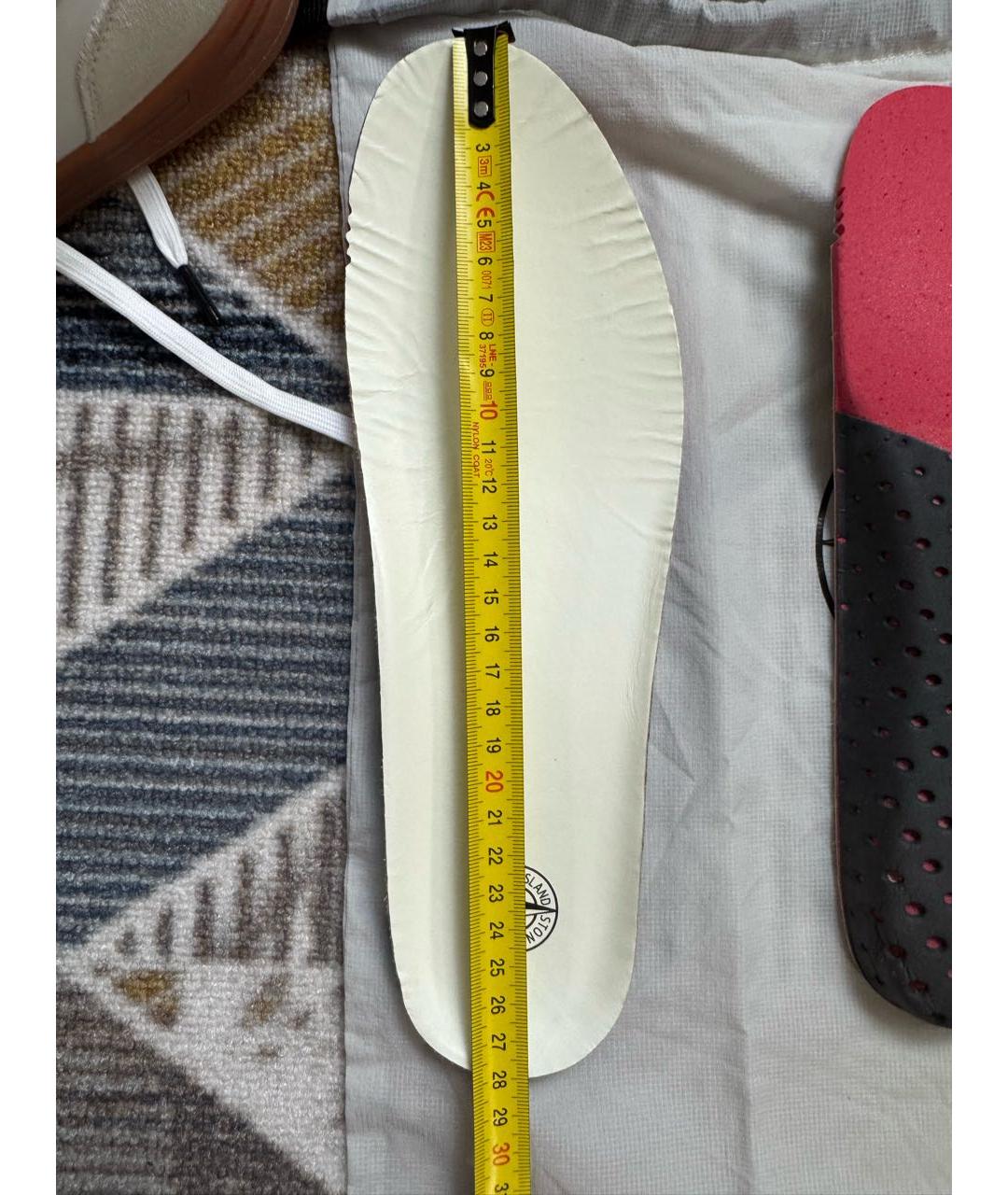 STONE ISLAND Белые кожаные низкие кроссовки / кеды, фото 7